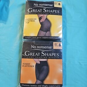 No Nonsense Pantyhose Great Shapes 2 Pair Midnight Black, Almost Black Size B